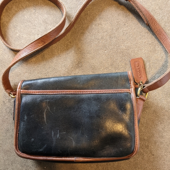 Vintage Coach Spectator Compartment Bag №9850 in Black + Tabac - Picture 2 of 3